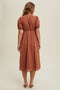 Texured Puff Sleeve Midi Dress - Sienna