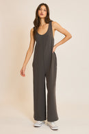 Ribbed Knit Seam Detail Jumpsuit