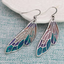 Silver Stained Glass Look Butterfly Wing Earrings