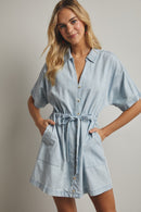 Collared Denim Mini Dress