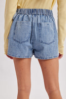 Denim Side Tie Wrap Skort