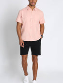Cotton Linen Blend Short Sleeve Nassau Shirt