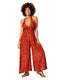 Sleeveless Summer Halter Jumpsuit - Red