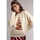 Christmas Tree Graphic Soft Knit Sweater- Butter