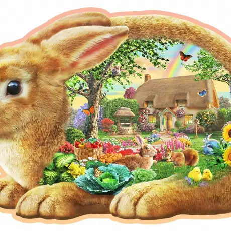 Wooden City Puzzle - Garden Bunny