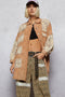 Vintage Washed oversize Crochet Patches Shacket