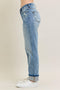 Judy Blue Mid Rise Bleach Splatter Single Cuff & Destroy BF