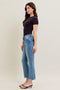 Judy Blue Mid Rise Vintage Wash Destroy Hem Kick Flare