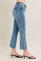 Judy Blue Mid Rise Vintage Wash Destroy Hem Kick Flare