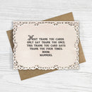 Funny Vintage Greeting Card with Repeated Thank You