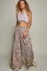 Vintage Floral Embroidered Laser Cut Wide Leg Pants