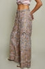 Vintage Floral Embroidered Laser Cut Wide Leg Pants