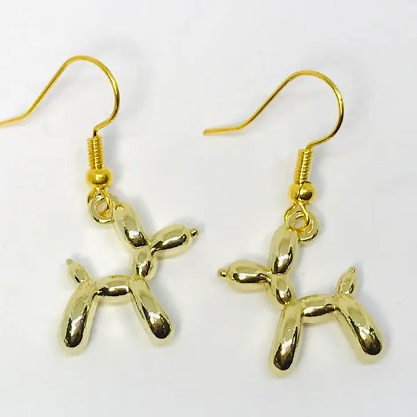 Balloon Dog Earrings- Gold