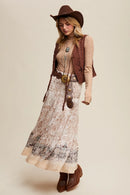Embroidered Lace Tie-Front Vest
