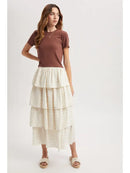 Ditsy Floral Ruffle Tiered Midi Skirt