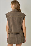 Washed Braided Denim Vest