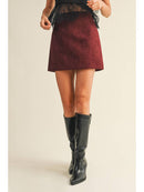 Fitted Suede Mini Skirt