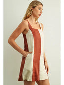 Color Block Linen Mini Dress