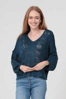 Beachy Light Weight V Neck Crop Pullover Sweater