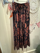 Tie Waist Wide Leg Pants - Coral/Black
