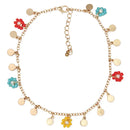 Floral Charm Gold Flower Anklet