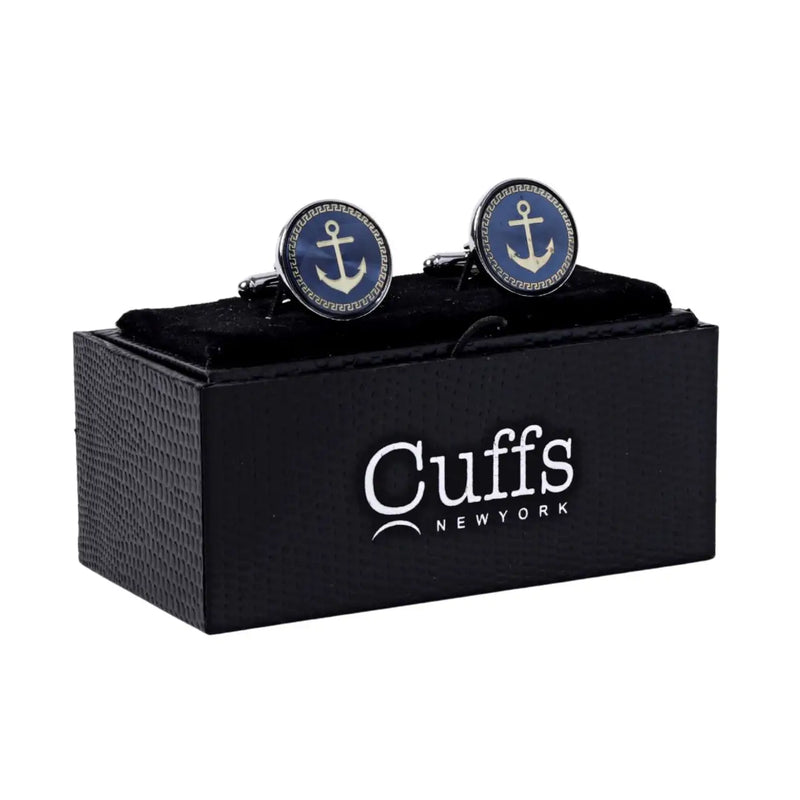 Silver Round Anchor Cufflinks