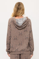 Cat Whiskers Print Tunic Hoodie