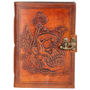 Skull and Mushrooms Leather Journal