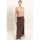 Velvet Lace Maxi Skirt- Chocolate