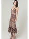 Spaghetti Strap with Ruffle Hem & Lace Detailing