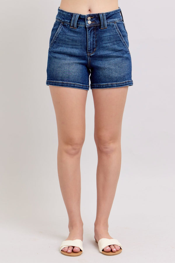 Judy Blue High Waisted Double Button Waistband Shorts