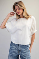 Solid Dolman Sleeve Blouse