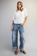 Solid Dolman Sleeve Blouse