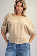 Solid Dolman Sleeve Blouse