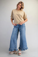 Solid Dolman Sleeve Blouse