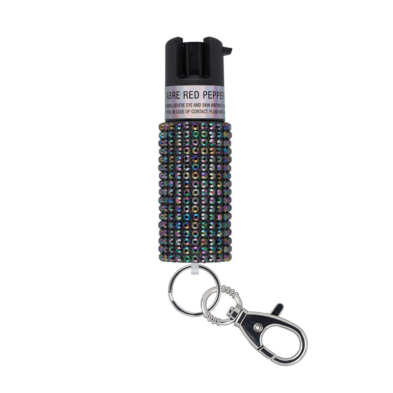 Pepper Spray with Jeweled Design and Snap Clip