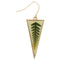 Embedded Fern Triangle Gold Earrings