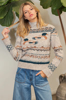 Duck Mock Neck Knit Top