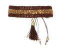 Beaded Pull String Bracelet with Tassel