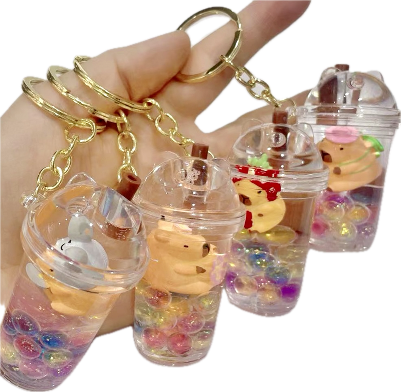 Capybara Boba Floaty Key Charm