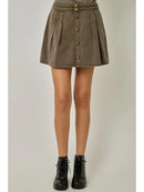 Washed Braided Denim Mini Skort