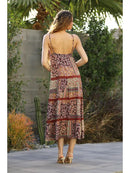 V Neck Lace Trim Maxi Dress