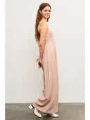 Indie Rose Button Front Halter  Neck Jumpsuit