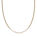 Metal Seed Bead and Faux Pearl Choker Necklace