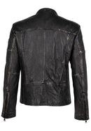 Aryn RF Vintage Black Men's Distressed Leather Jacket