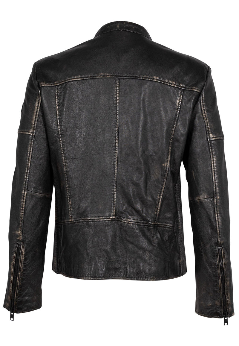 Aryn RF Vintage Black Men's Distressed Leather Jacket