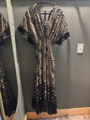 Long Printed Kimono Dress with beads
