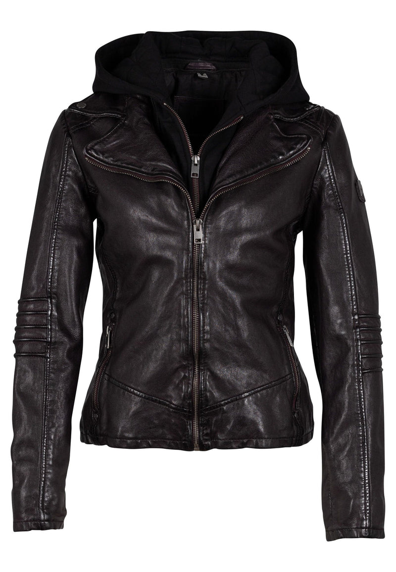 Flura RF Leather Jacket, Plum