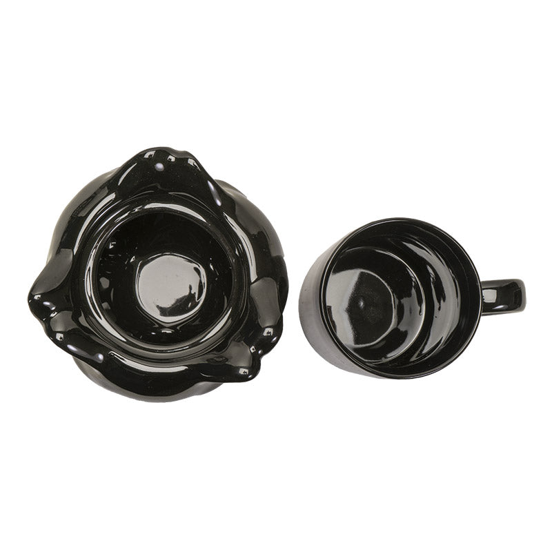 Black Cat Mug with Tea Light Warmer