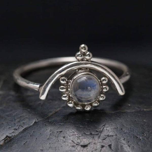 Sterling Silver Floating Moonstone Ring